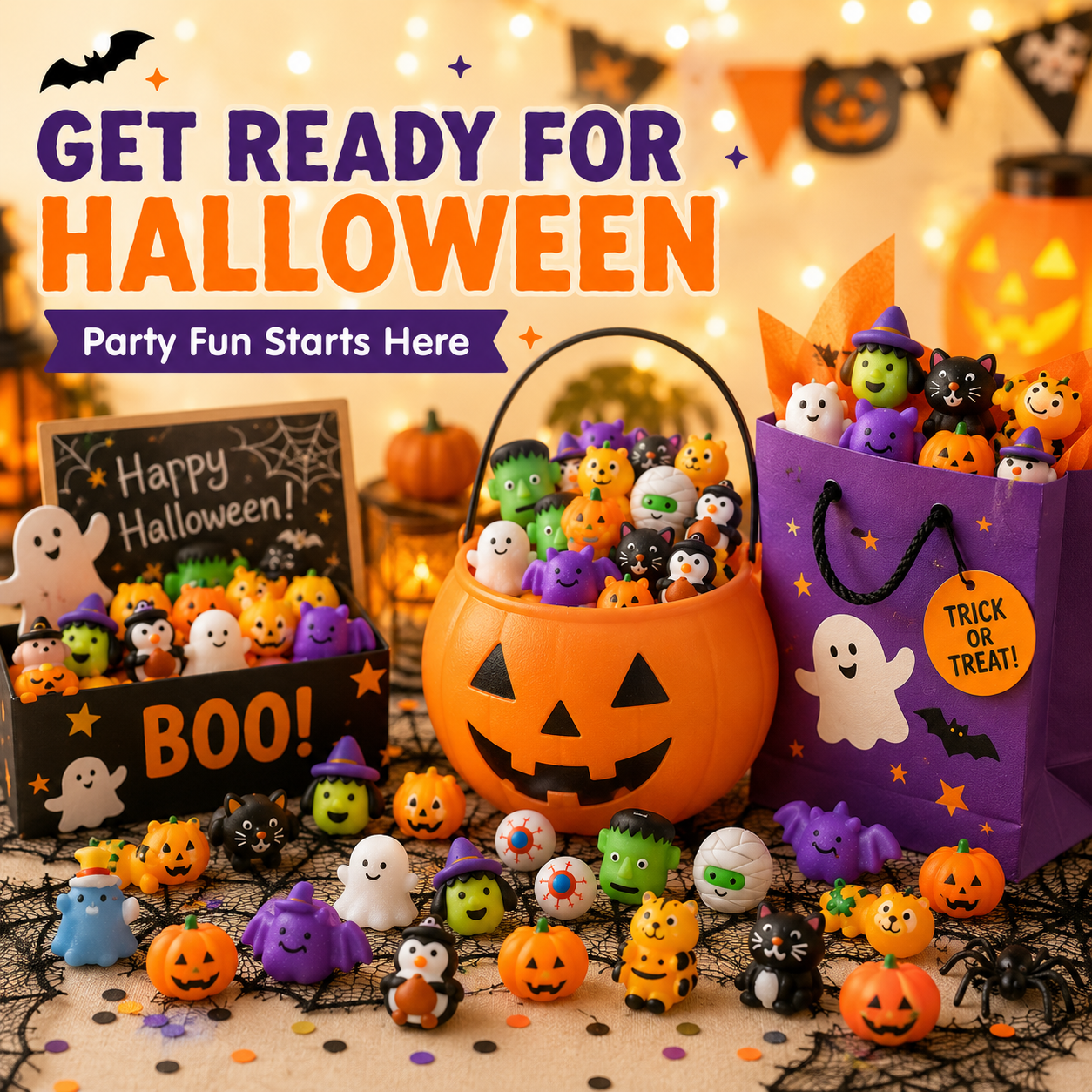 ๐Halloween Mochi Squishy Toys โ Cute Sensory Party Favors & Goodie Bag Fillers