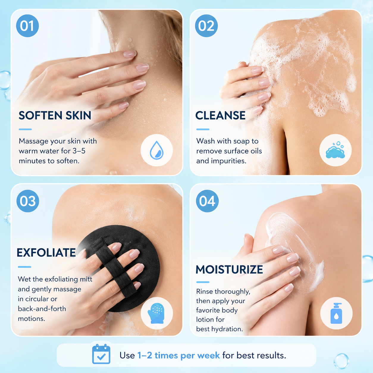 🛁Reveal Your Softest Skin Yet | 🧼Buff away dead skin, smooth rough patches