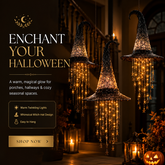 🔮Lighted Witch Hat Hanging Chime Where Halloween Magic Meets Enchanted Glow