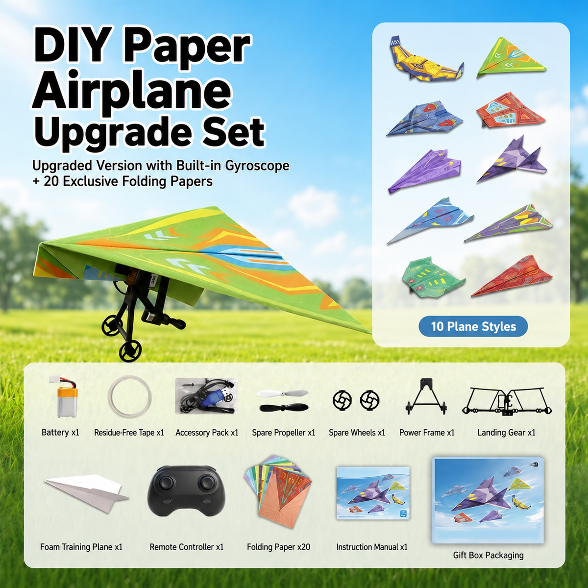 Interactive RC Paper Airplane Kit – Fold & Fly