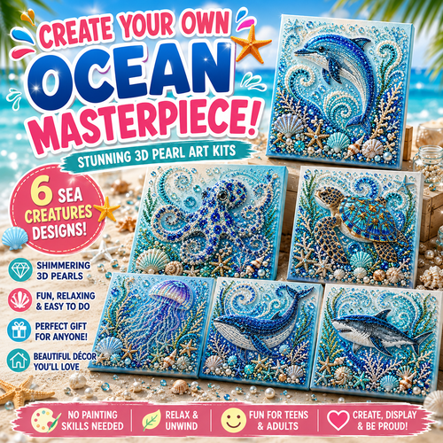 🌊 Bring the Ocean to Life With Every Sparkling Pearl - Ocean Pearl Mosaic Art Kit