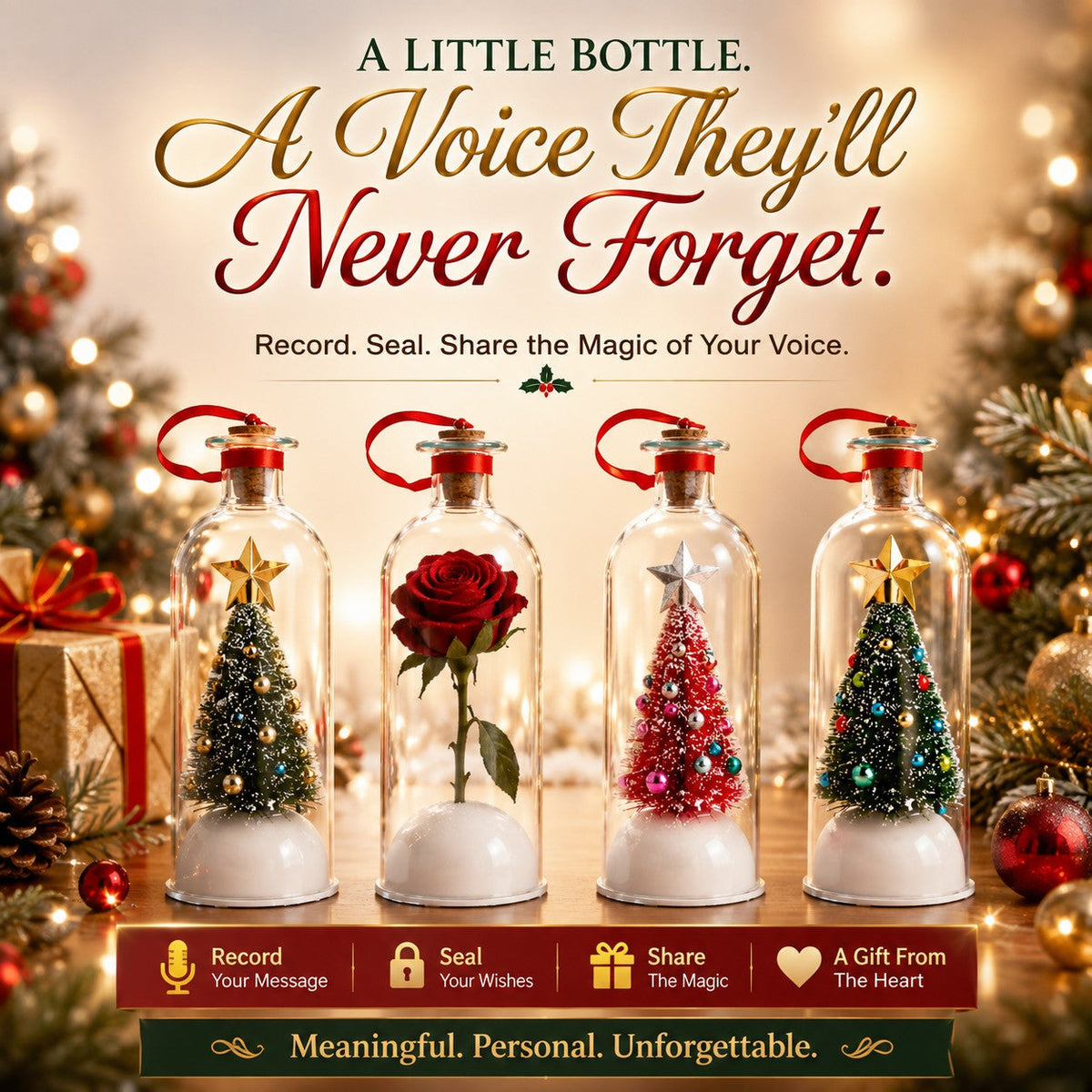 🎄 A Little Bottle. A Voice They'll Never Forget.