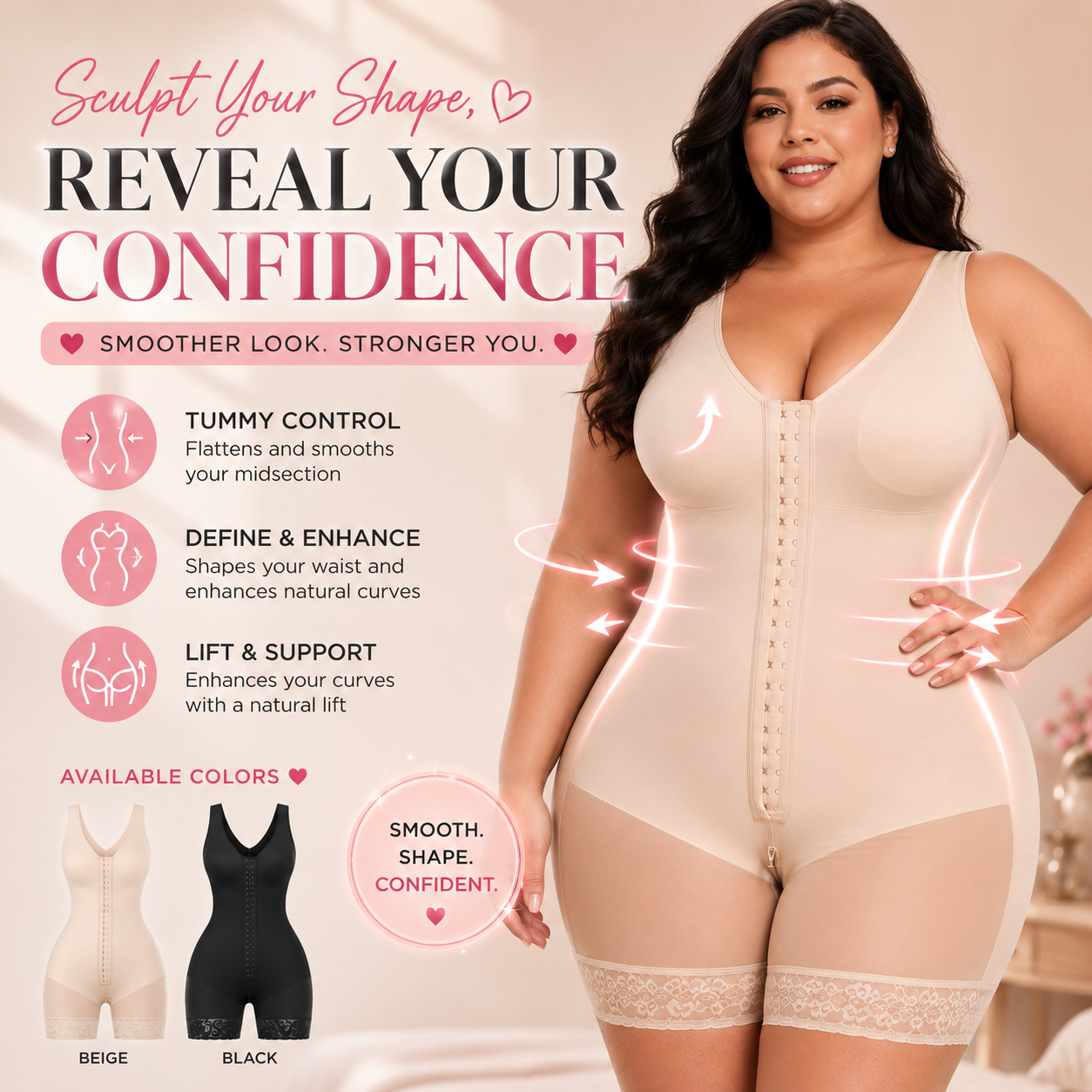 Sculpt, Smooth & Support — Full-Body Shaping Bodysuit & Colombianas Shapewear