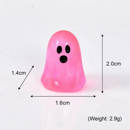GlowBoo Mini Ghost Figurines – Colorful Glow-in-the-Dark Halloween Decor