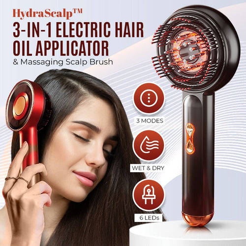 HydraScalp 3-in-1 Electric Hair Oil Applicator & Massaging Scalp Brush