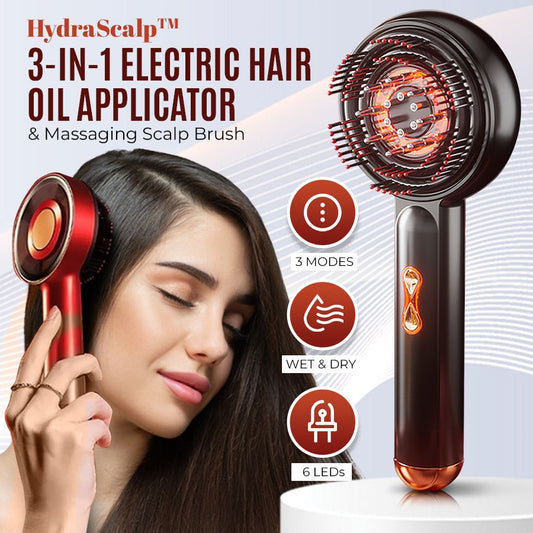 HydraScalp 3-in-1 Electric Hair Oil Applicator & Massaging Scalp Brush
