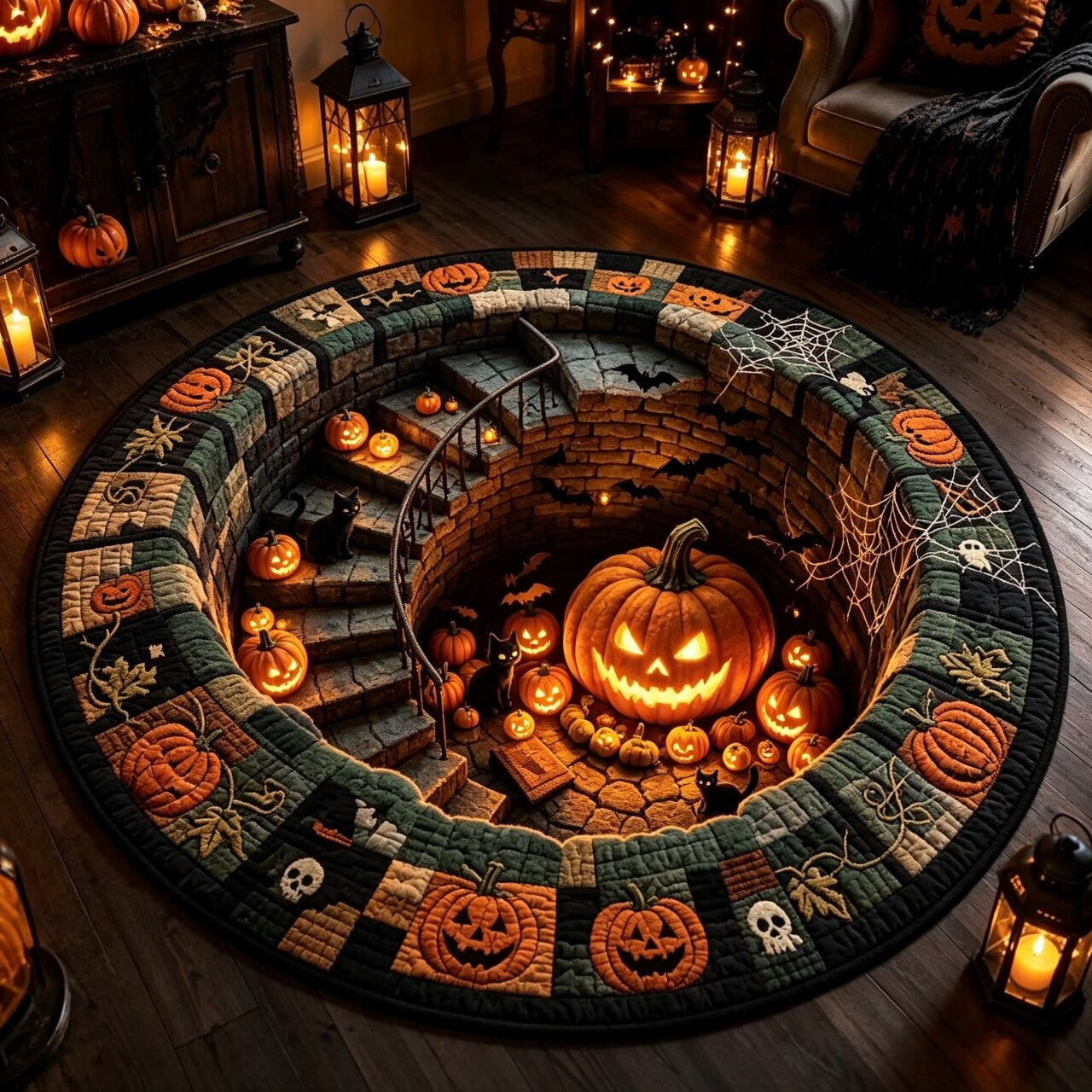 👻The Ultimate 'Trick'-3D Illusion Halloween Rug : Don't Fall In!