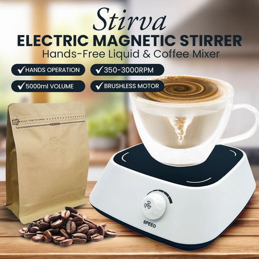 Stirva Electric Magnetic Stirrer – Hands-Free Liquid & Coffee Mixer