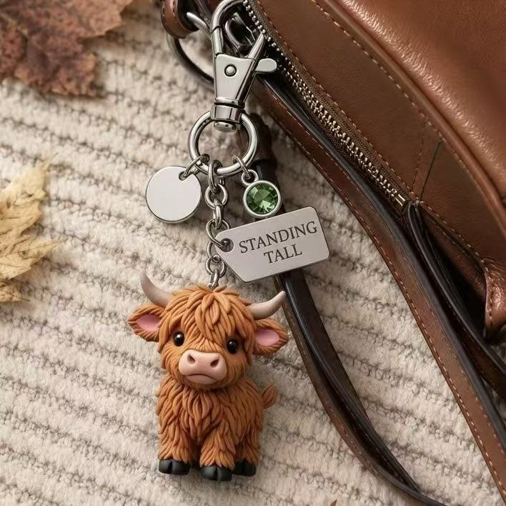 🐮A Little Highland Cow For You Keychain: Your Daily Reminder of Quiet Strength