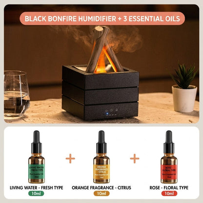 Realistic Flame Effect Humidifier & Essential Oil Diffuser 🔥