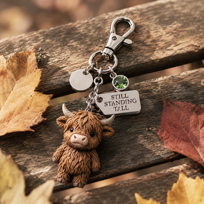🐮A Little Highland Cow For You Keychain: Your Daily Reminder of Quiet Strength